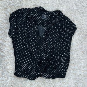 Abercrombie & Fitch Black and white polka dot blouse